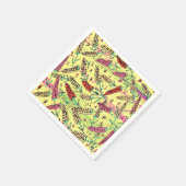 gelbes, rosa und rotes Muster Serviette (Ecke)