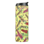 gelbes, rosa und rotes Muster Thermosbecher (Nach links gedreht)