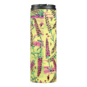 gelbes, rosa und rotes Muster Thermosbecher (Rückseite)