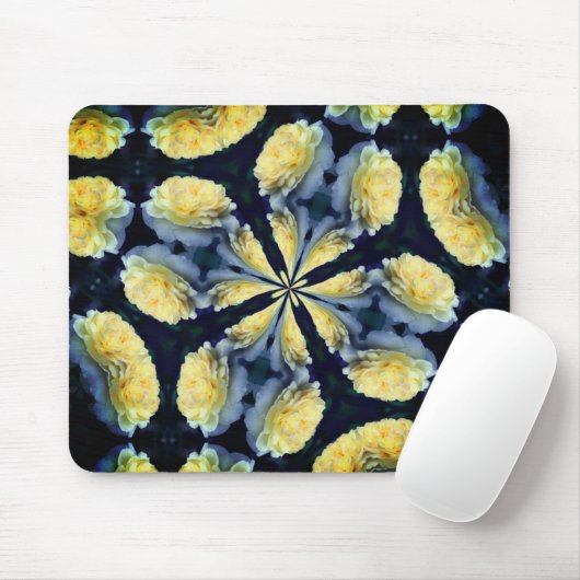 Gelbes Rose Abstrakte Blume Art Mousepad (Mit Mouse)