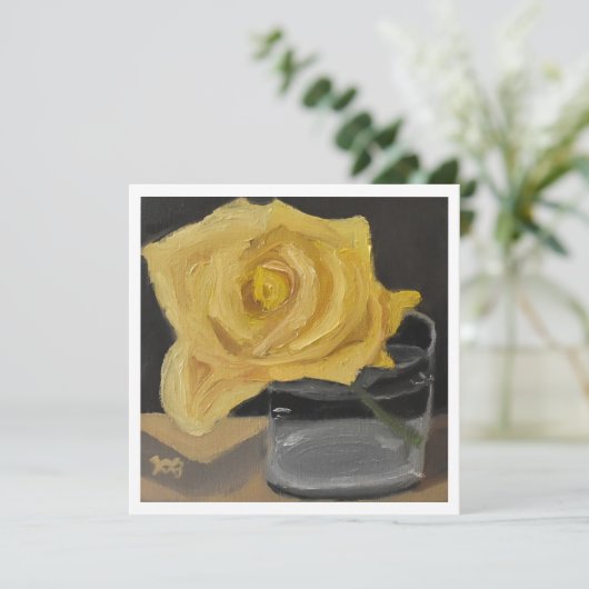 Gelbes Rose aus Glas Karte (Stehend Vorderseite)