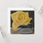 Gelbes Rose aus Glas Karte (Vorderseite/Rückseite Beispiel)