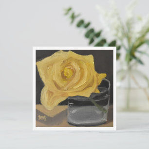 Gelbes Rose aus Glas Karte
