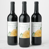 Gelbes Rose Brautparty Weinetikett (Flaschen)