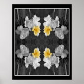 Gelbes Rose Cluster Teilfarbspiegel Abstrakt Poster (Vorne)