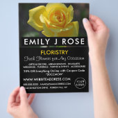 Gelbes Rose, floristrische Werbung Flyer (Hand)