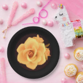 Gelbes Rose, Foto 2004. Pappteller (Party)