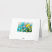 Gelbes Rose, grüne Blätter, beste Wunschkarte Karte (Rückseite)