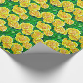 Gelbes Rose Muster Geschenkpapier (Ecke)