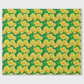 Gelbes Rose Muster Geschenkpapier (Flach)