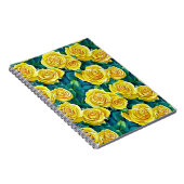 Gelbes Rose Muster Notizblock (Rechte Seite)