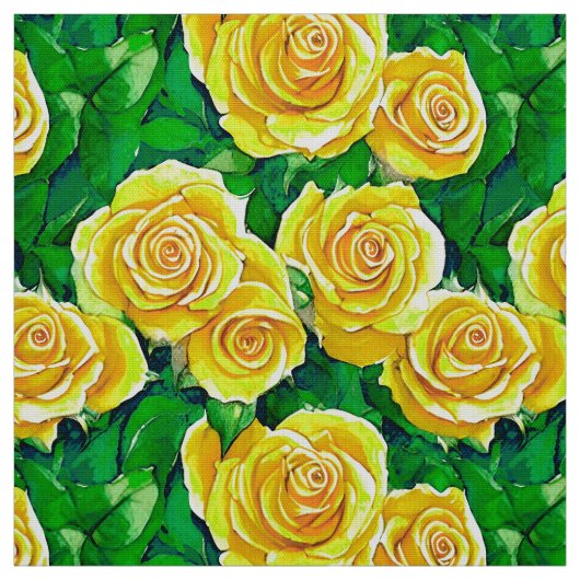 Gelbes Rose Muster Stoff (Muster)