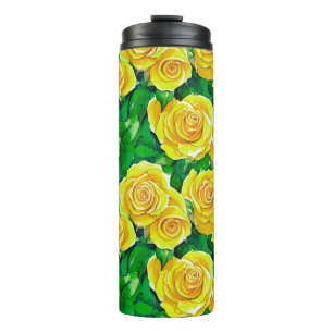 Gelbes Rose Muster Thermosbecher