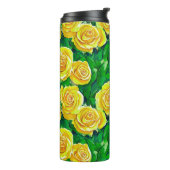 Gelbes Rose Muster Thermosbecher (Nach links gedreht)