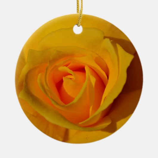 Gelbes Rose, orange Rose, romantische Rose Keramik Ornament (Vorne)