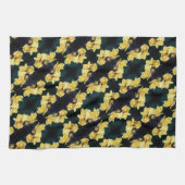 Gelbes Rose Trio Abstraktes Muster Geschirrtuch (Horizontal)
