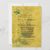 Gelbes Rosen-12x18, das Einladung Wedding ist (Rückseite)