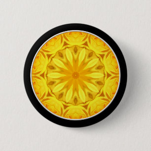 Gelbes Rosen-Kaleidoskop (#1) Button