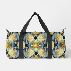 Gelbes Rosen-Regentropfen-Blumenmuster Personalisi Duffle Bag