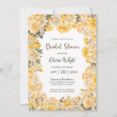 Gelbes Rosenblumenöl-Brautparty Einladung (Vorderseite)
