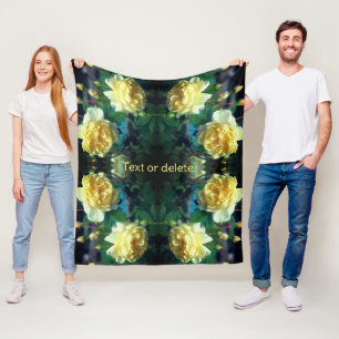 Gelbes Rosenblumenpaar-Muster personalisiert Fleecedecke