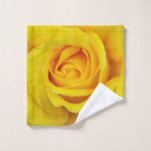 Gelbes Rosenblüten Badetuch Set (Waschlappen)