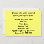 Gelbes Rosenbridal Polterabend Einladung (Rückseite)