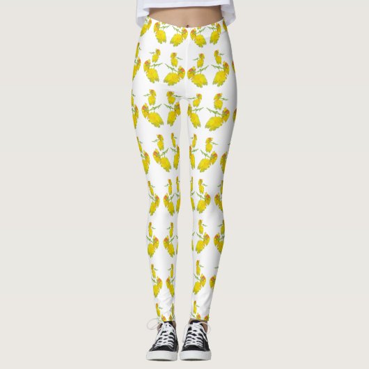 Gelbes Rosengewebe. Leggings (Vorderseite)
