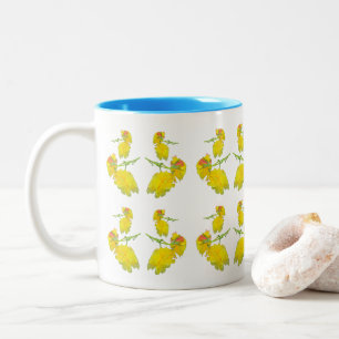 Gelbes Rosengewebe. Zweifarbige Tasse