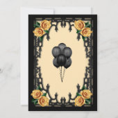 Gelbes Rosengotik-Brautparty Einladung (Rückseite)