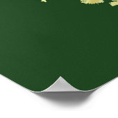 Gelbes Rosenherz auf grünem Poster (Ecke)