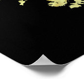 Gelbes Rosenherz auf schwarzem Poster (Ecke)