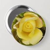 Gelbes Rosenknospe-Abzeichen Button (Vorne & Hinten)