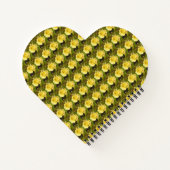 Gelbes Rosenknospe Herz Notizblock (Rückseite)