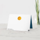 Gelbes Rosenmuster auf blauem Foto Feiertagskarte (Rückseite)