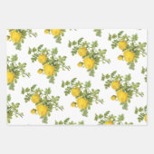 Gelbes Rosenmuster Geschenkpapier Set (Vorderseite)