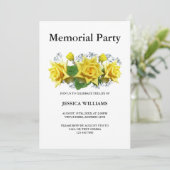 Gelbes Roses-Party Einladung (Stehend Vorderseite)