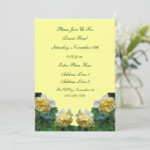 Gelbes Roses-Party Einladung (Stehend Vorderseite)