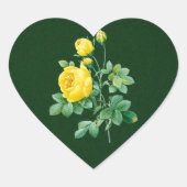 Gelbes Rost und Rosenknospe Herz-Aufkleber (Vorderseite)