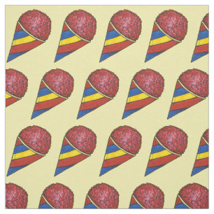 Gelbes Rot Streifen Sno Snow Cones Sommerstoff Stoff