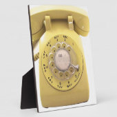 Gelbes Rotary-Telefon Fotoplatte (Seite)