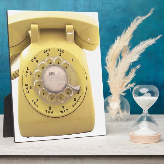 Gelbes Rotary-Telefon Fotoplatte (Seite)