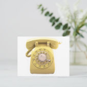 Gelbes Rotary-Telefon Postkarte (Stehend Vorderseite)
