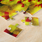 Gelbes Rotes Fraktal Geometrische Abstrakte Kunst Puzzle (Seite)