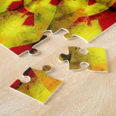 Gelbes Rotes Fraktal Geometrische Abstrakte Kunst Puzzle (Seite)