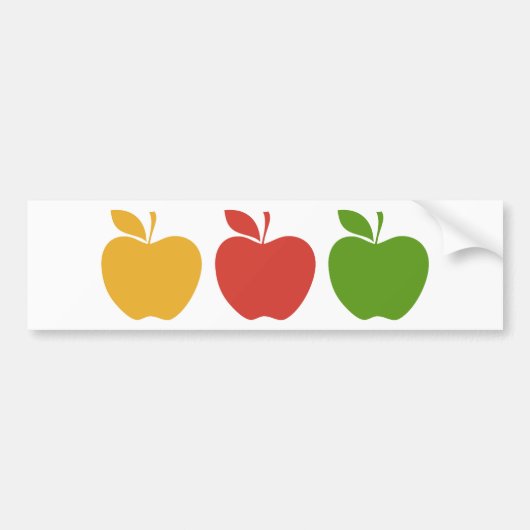 Gelbes rotes grünes Apple Autoaufkleber (Vorne)
