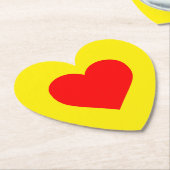 Gelbes Rotes Herz Untersetzer (angewinkelt)