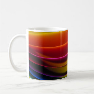 Gelbes, rotes, lila, blaues und grünes Papier Kaffeetasse