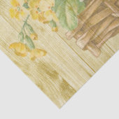 Gelbes Rustikales Holz und Blume-Korb Seidenpapier (Detail)