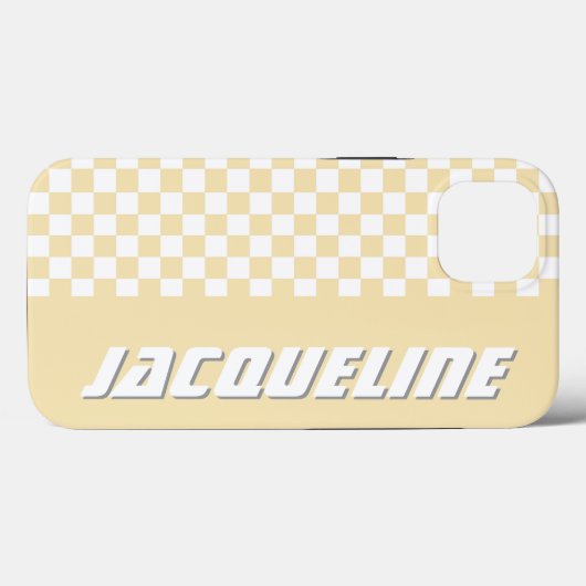 Gelbes Schachbrettmuster Case-Mate iPhone Hülle (Rückseite (Horizontal))